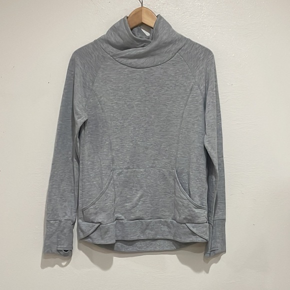 90 Degree By Reflex Tops - 90 Degree By Reflex Gray Cowl Neck Sweatshirt